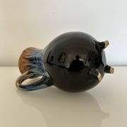 Flamed blue tripod jug