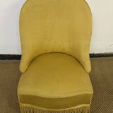 Fauteuil crapaud moutarde
