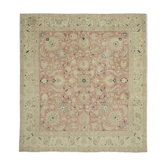 Hand-knotted persian antique 1970s 320 cm x 357 cm beige wool carpet