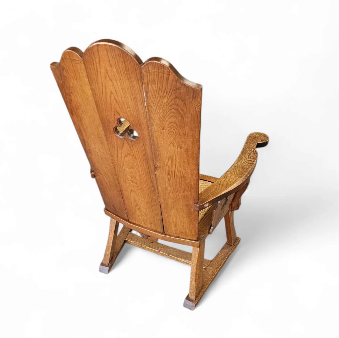 High back / monastery / rush seat armchair 1950s