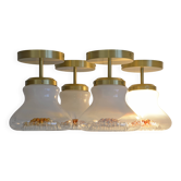 Set of 4 Vintage Sconces Flush Mount Mazzega Murano Glass Ceiling Lights