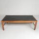 Vintage oak coffee table with a slate top in an oak frame, 1960s.