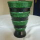 Ceramic vase st clement green and black signed letalle