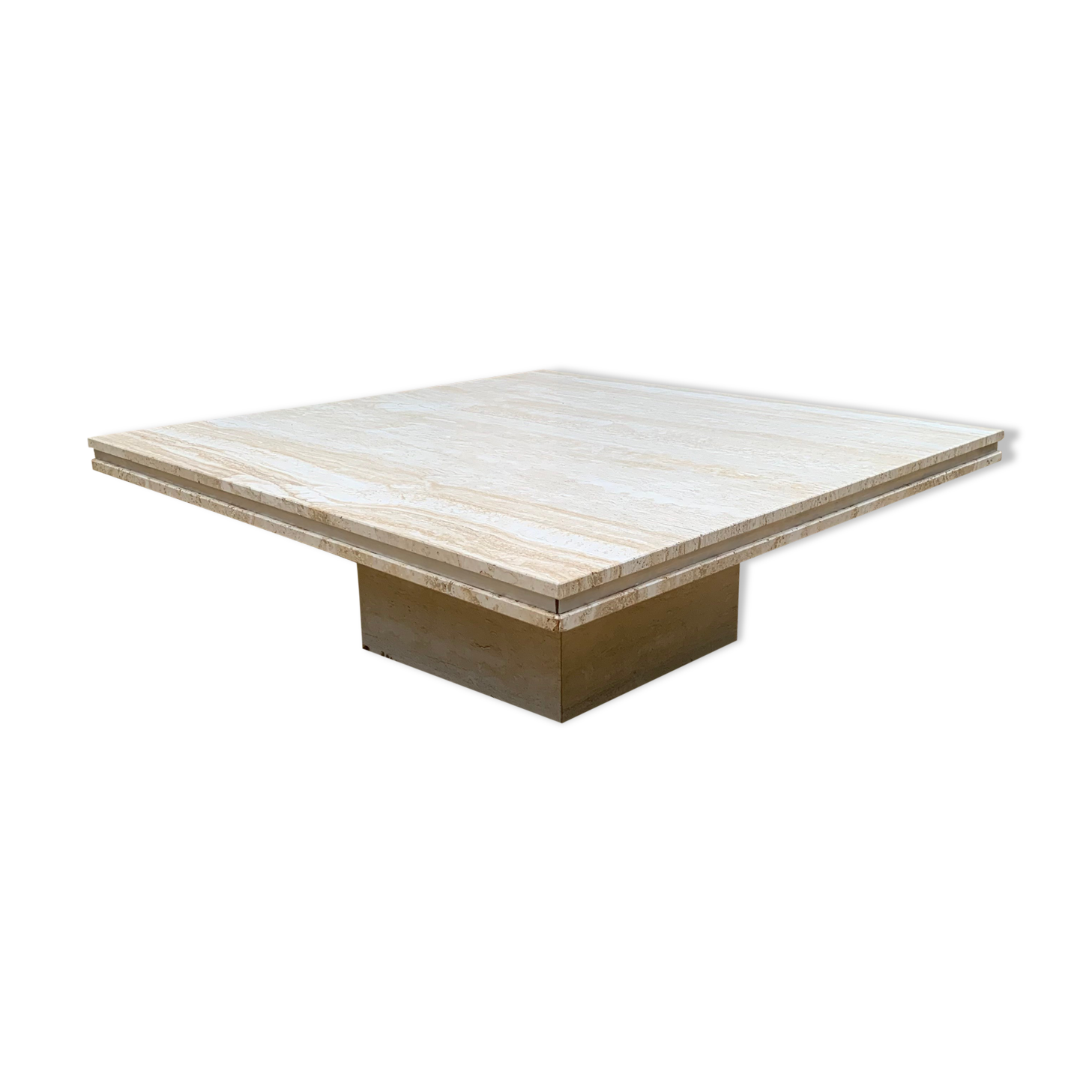 Table basse en travertin 115x115 cm