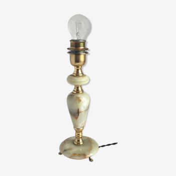 Lampe en laiton et onyx années 1960