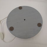 White globe table lamp support grey wood bead