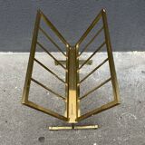 50s brass magazine rack, vintage design magazine rack