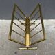 50s brass magazine rack, vintage design magazine rack
