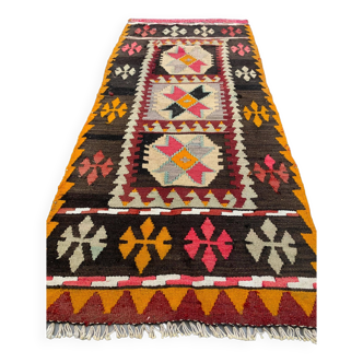 Ancien chemin de kilim étroit turc 122x51 cm shabby chic, kelim vintage