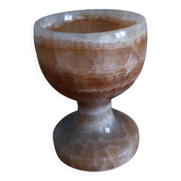 Coquetier en onyx albâtre