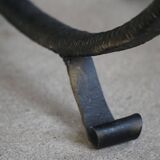 Decorative shelf unit, round metal frames with curved legs and glass shelves, 1960.