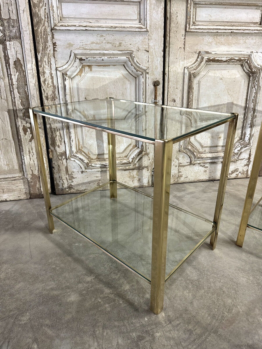 Pair of bronze side tables