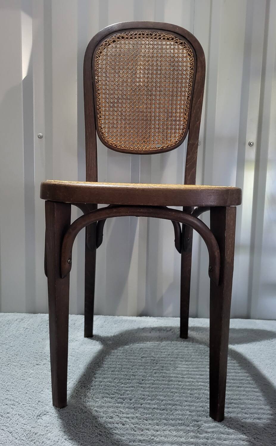 Vintage Thonet style bistro chair in cane and turned wood