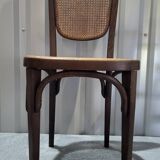 Vintage Thonet style bistro chair in cane and turned wood