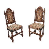 Pair of twisted oak chairs