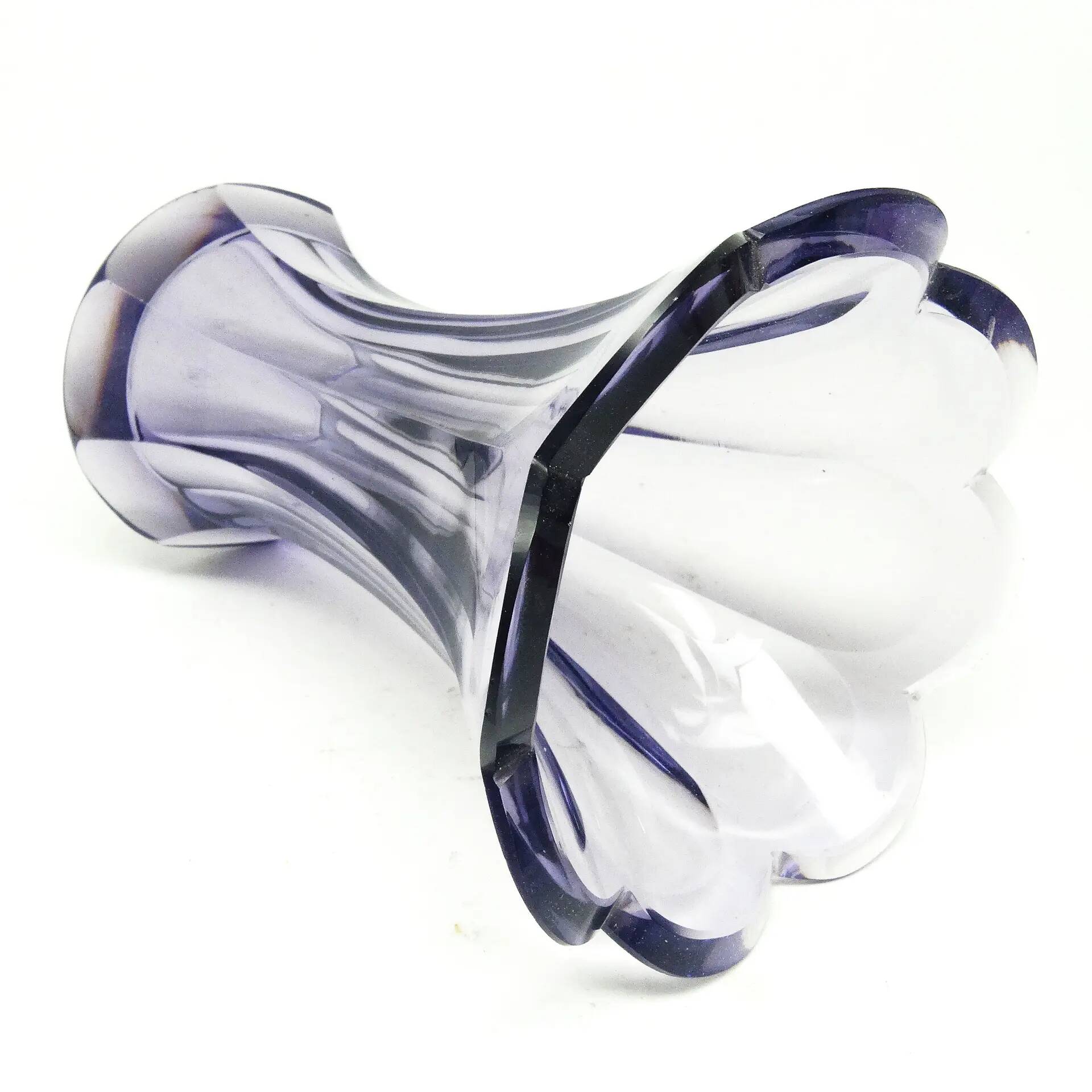 Art Deco vase, crystal, Bohemia, Czechoslovakia, 1930s