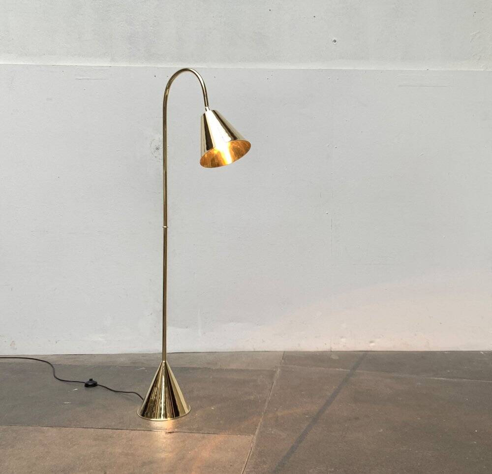 Mid-century brass floor lamp by Jacques Adnet for Valenti, Spain, 1960s.