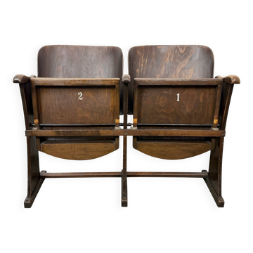 Vintage Two-Seat Cinema Bench from Thonet, 1950s