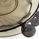 Glass and metal Art Deco Fruit Bowl, France 1920s