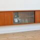 Danish MidCentury Teak Wall Mounted Sideboard, 1960s.