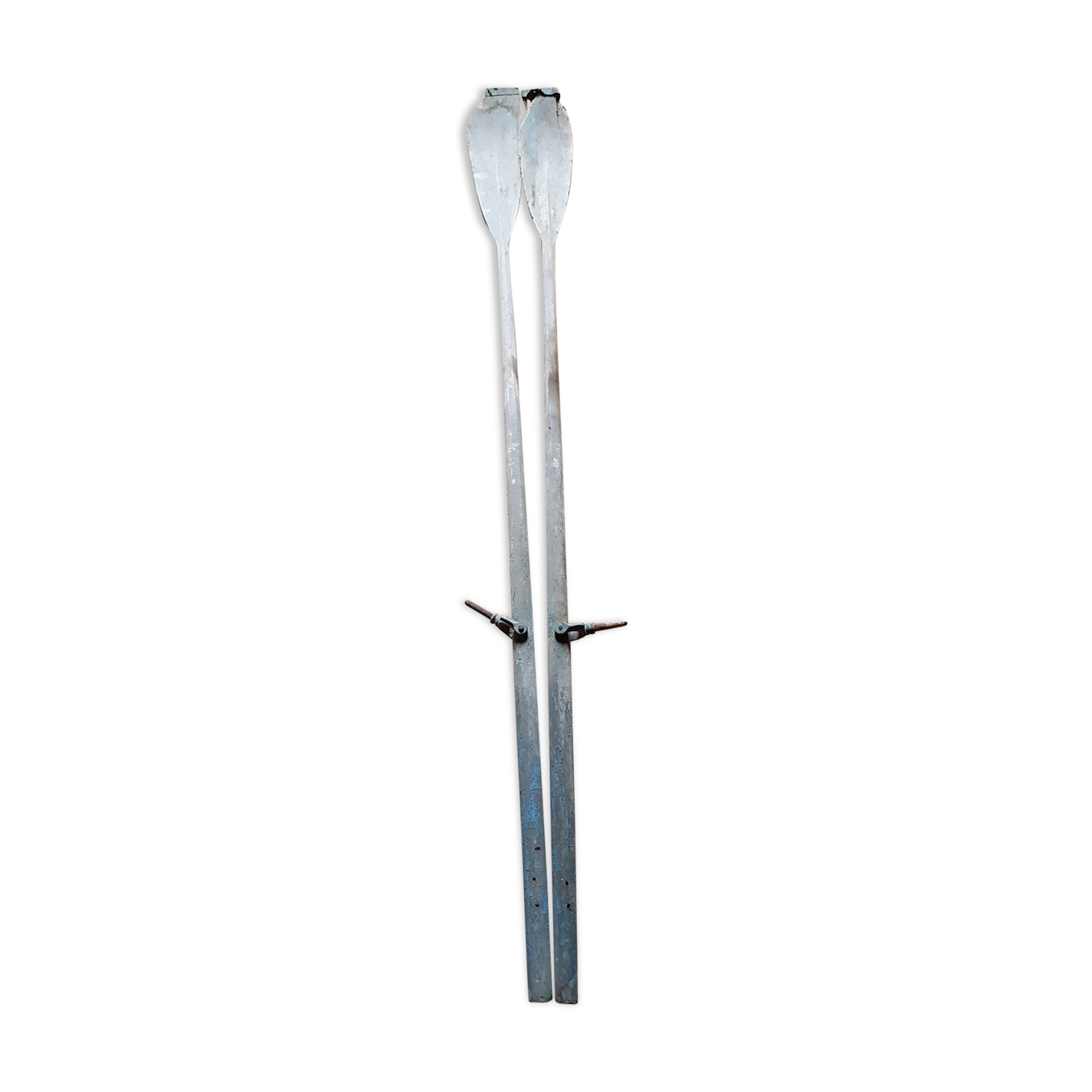 Pair of old wooden oars