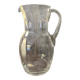 Transparent glass pitcher Mid-Century (1960s) — Czech Republic, bulbous silhouette and integrated handle.