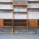 Mid-Century Modular Free Standing  Teak Wall Unit by Kjell Riise for Brodrene Jatogs, Norway, 1960s