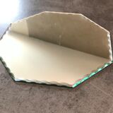 Pair of old underneath bottle tray hexagonal shape mirror 18 cm