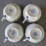 4 cups and saucers & creamer Rouen E. Bourgeois