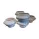 Set of 6 white ceramic lion-headed ceramic soup bowls