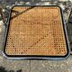 Pair of vintage metal caned folding chairs