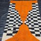 Handmade wool Beni Ouraine rug, size 100 x 200 cm