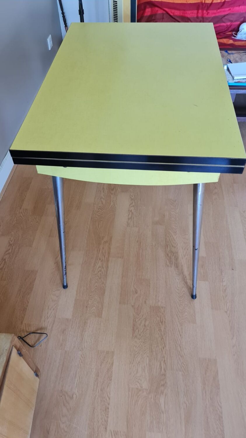 Vintage table in yellow formica