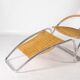 Wicker and chrome chaise longue