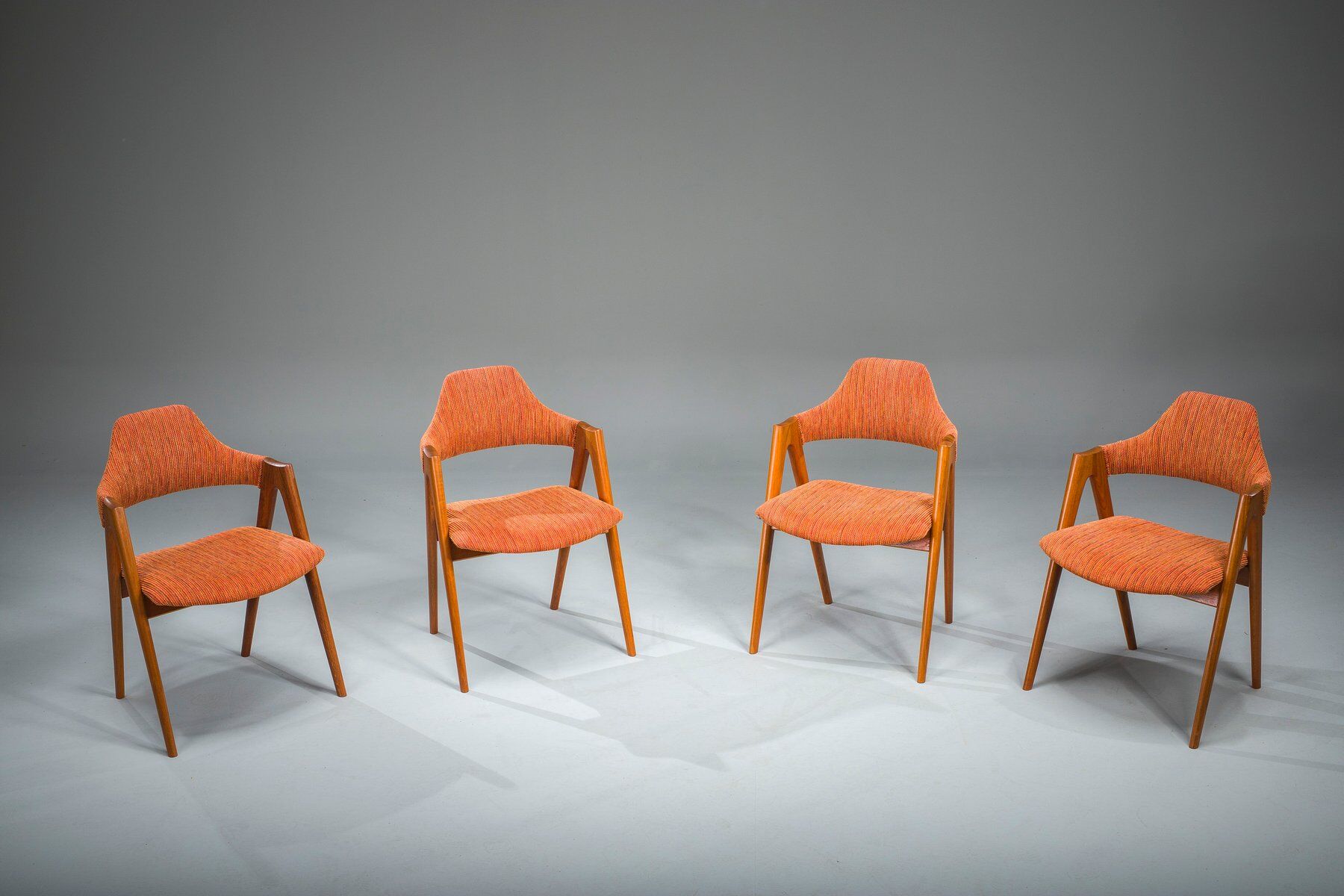 Chaises de salle à manger vintage danoises Compass par Kai Kristiansen, années 1960, lot de 4