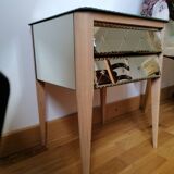Art Deco style mirrored bedside table
