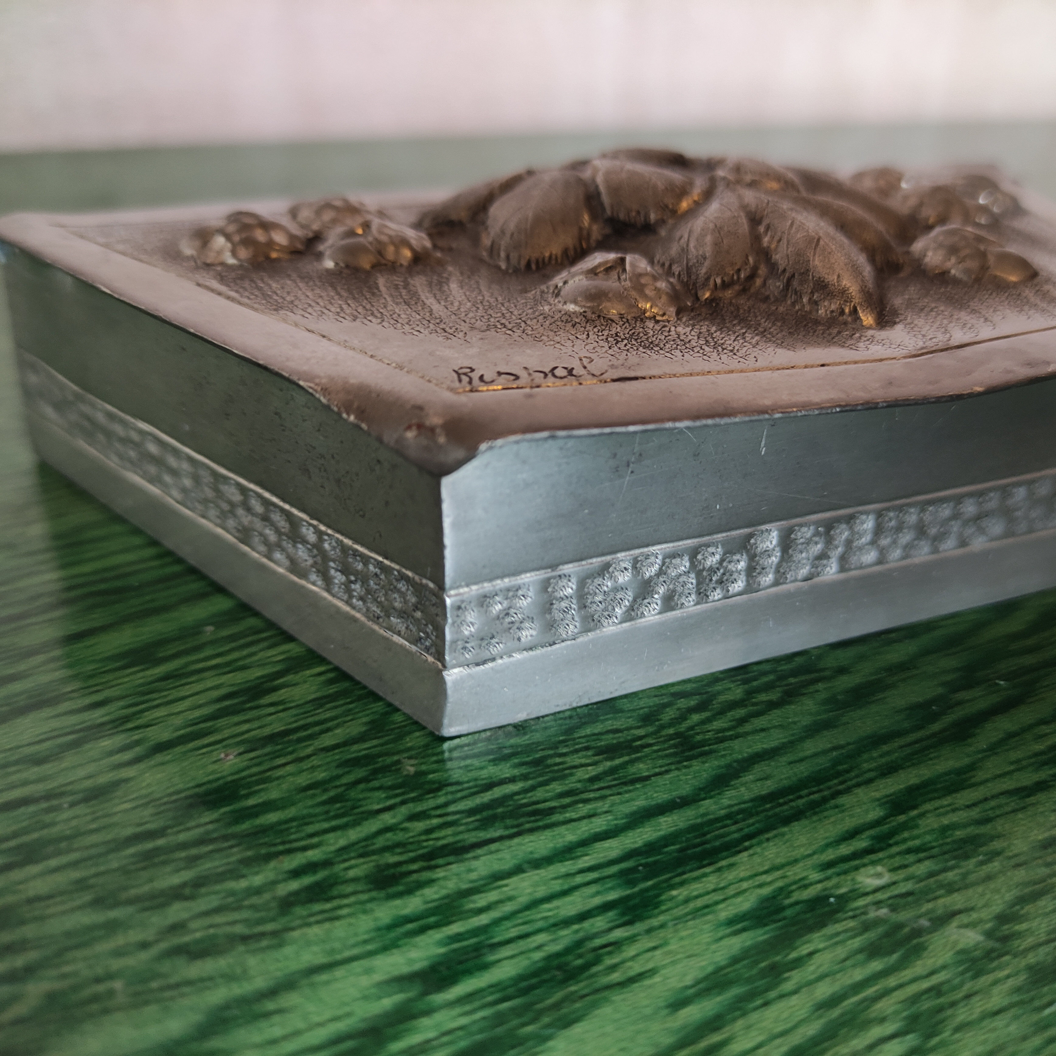 Tin jewelry box by Rispal - Art Nouveau