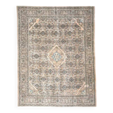 1970s Vintage Persian Handmade Wool Cotton Light Brown Area Rug 291x364