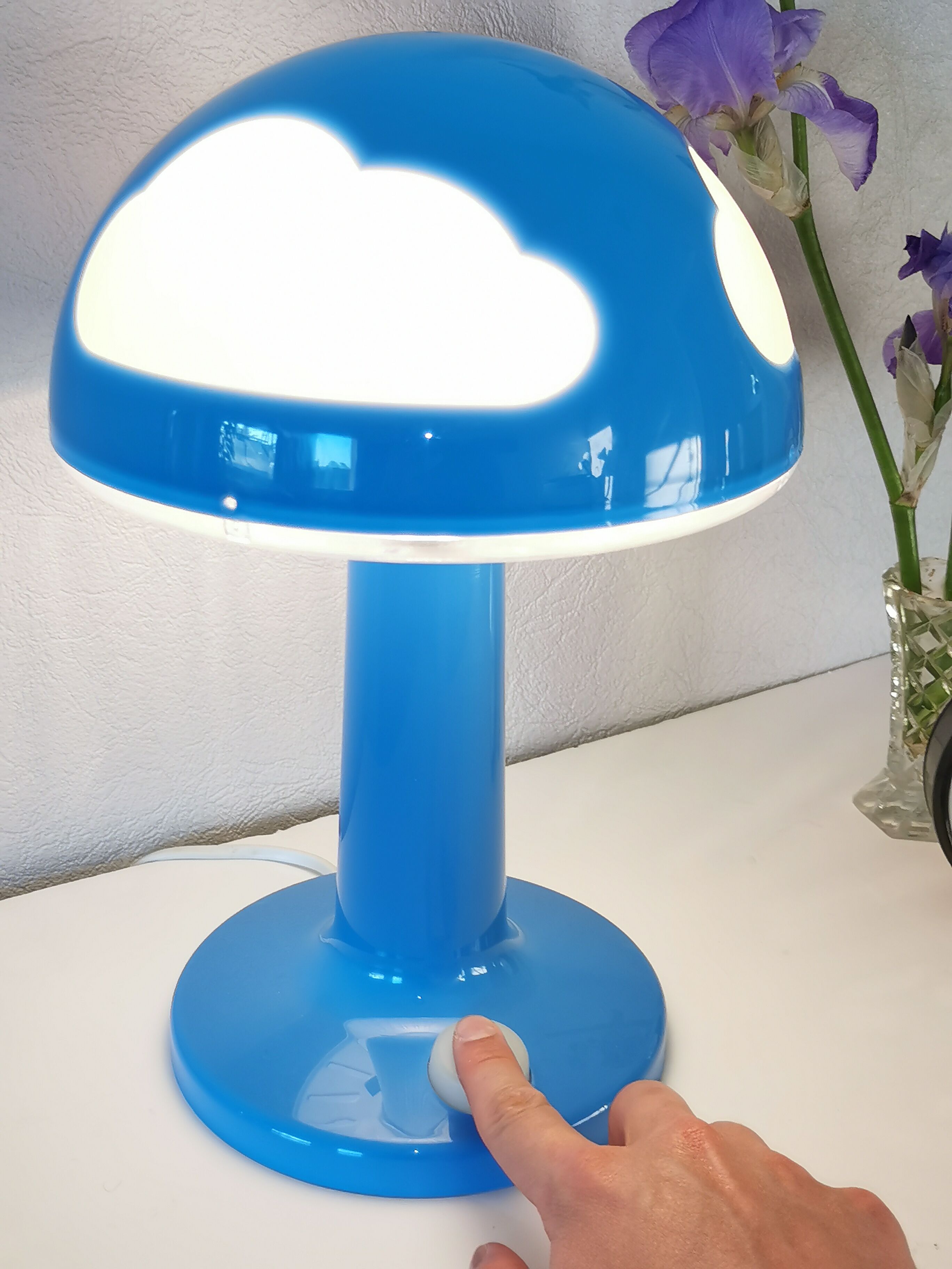Mushroom lamp, blue cloud Skojig, design Henrik Preutz for Ikea, 1990