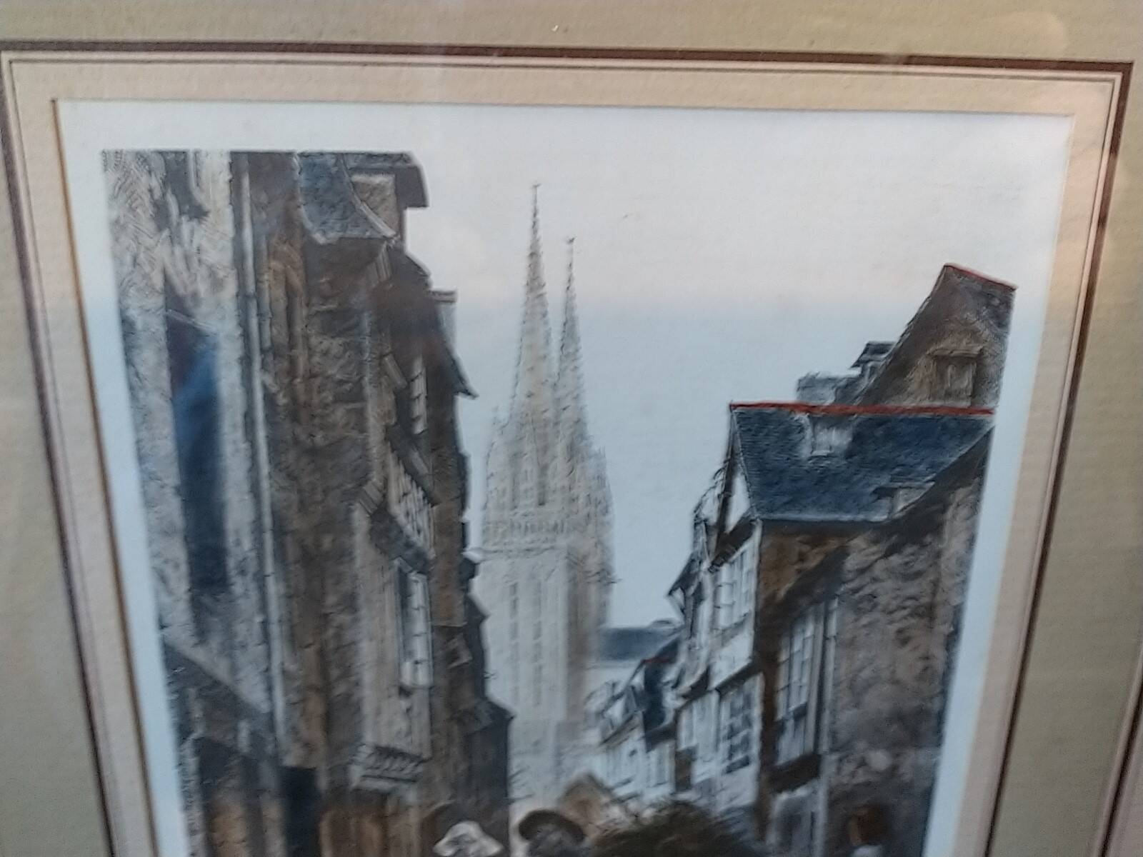 Engraving from Quimper. Late 19th century.