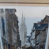 Engraving from Quimper. Late 19th century.