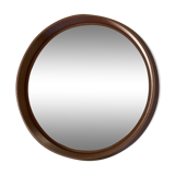 Space Age brown plastic round mirror, plastic design wall mirror