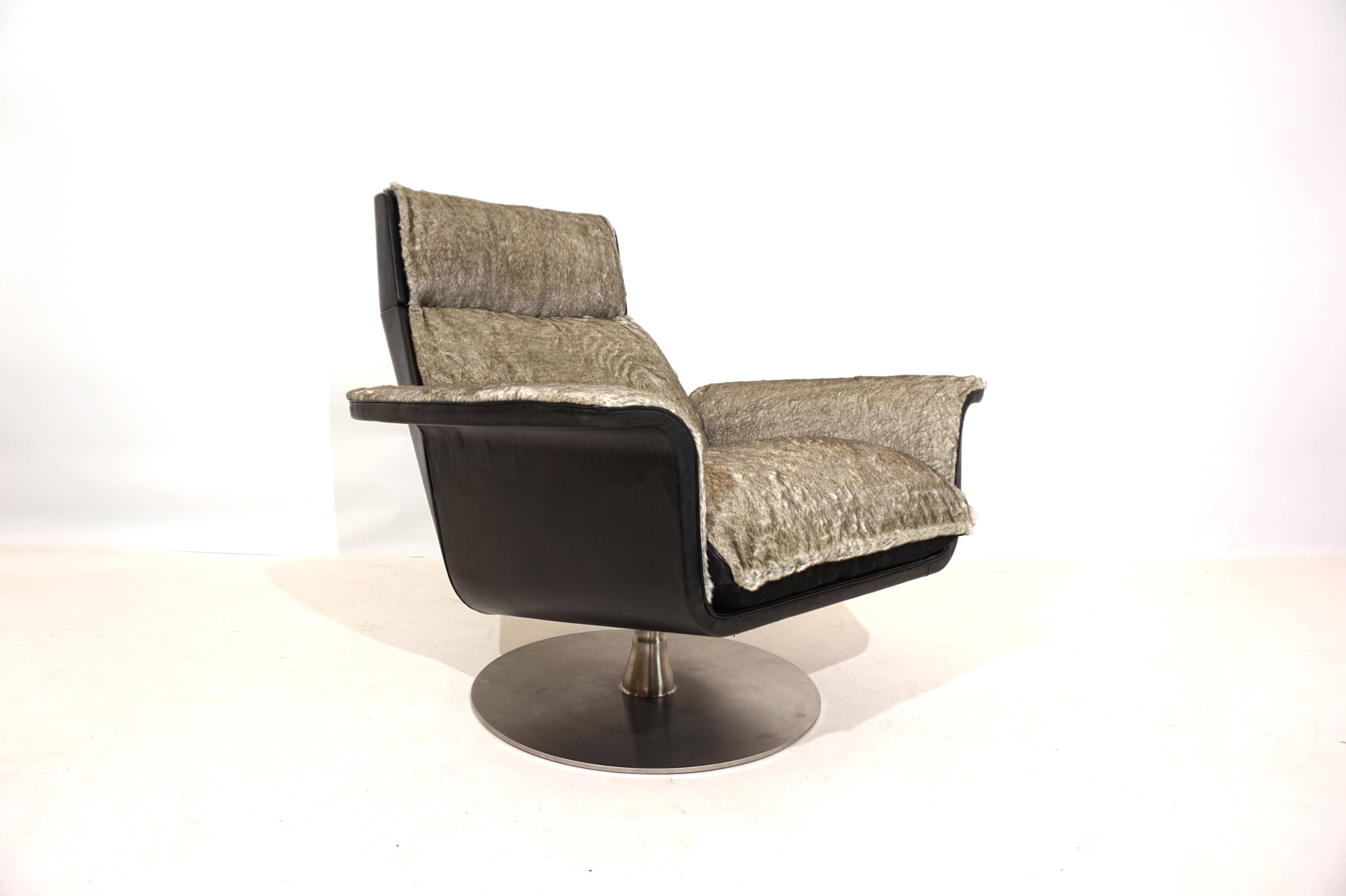 Fauteuil lounge Kaufeld Siesta 62 avec pouf par Jacques Brule