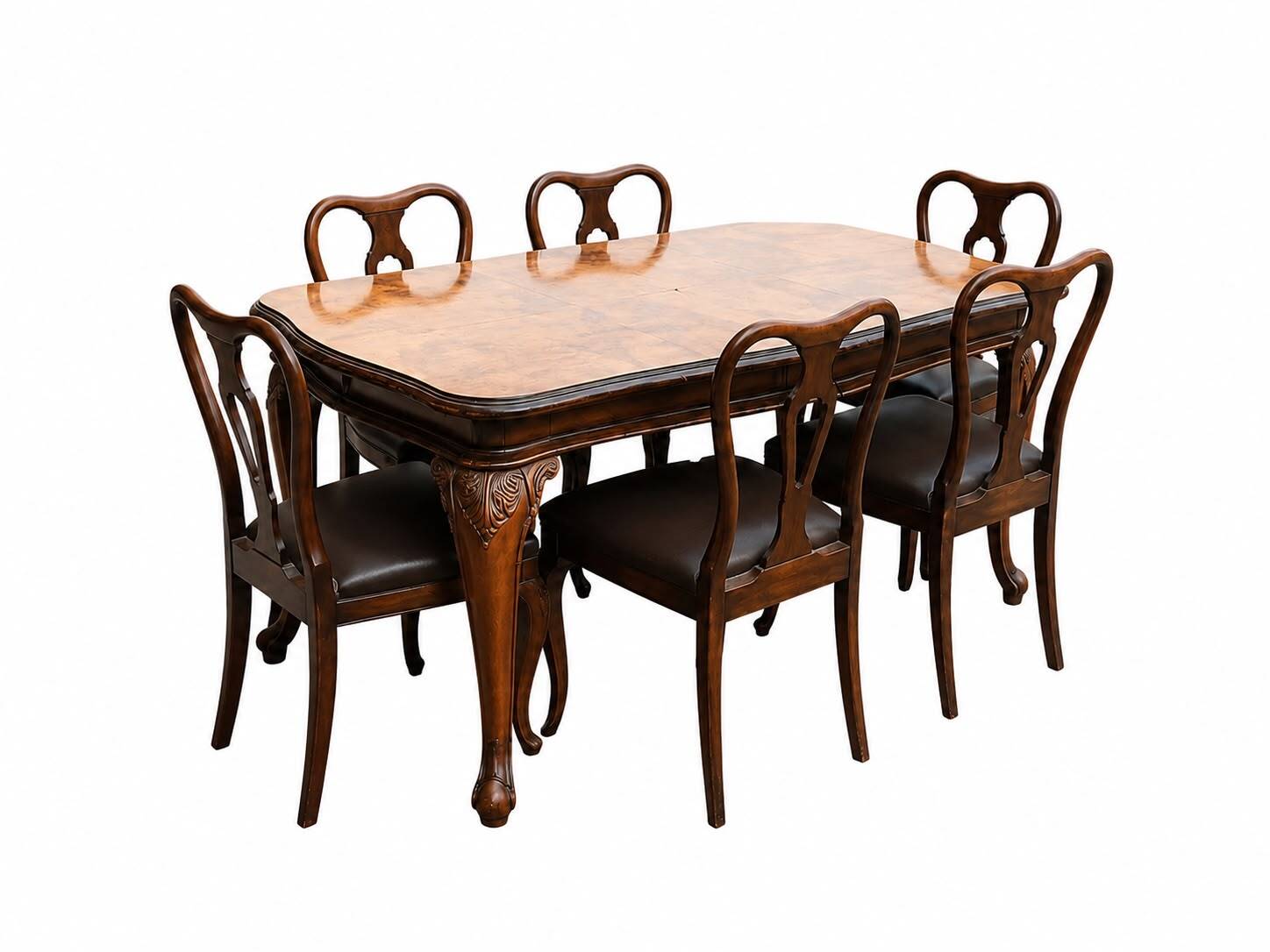 Classic Chippendale Dining Room Suite, Italy, Early 20th Century, Walnut