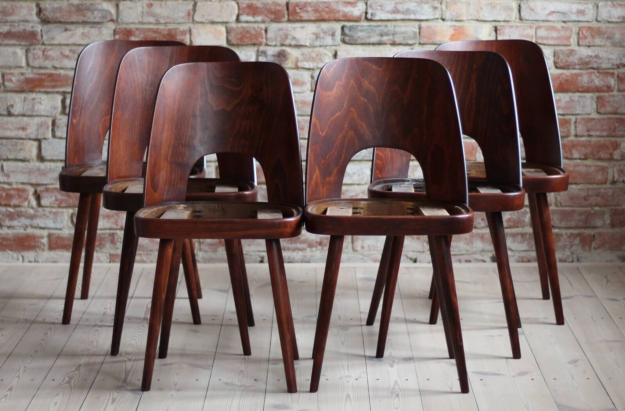 Set of 6 Dining Chairs by Oswald Haerdtl, Reupholstered in Kvadrat Fabric