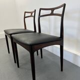 Danish Model 94 Side Chairs in Rosewood and Leather by J.Andersen for Christian Linneberg, 1960 s,