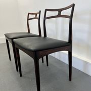 Chaises d'appoint danoises modèle 94 en palissandre et cuir par J.Andersen pour Christian Linneberg, années 1960,