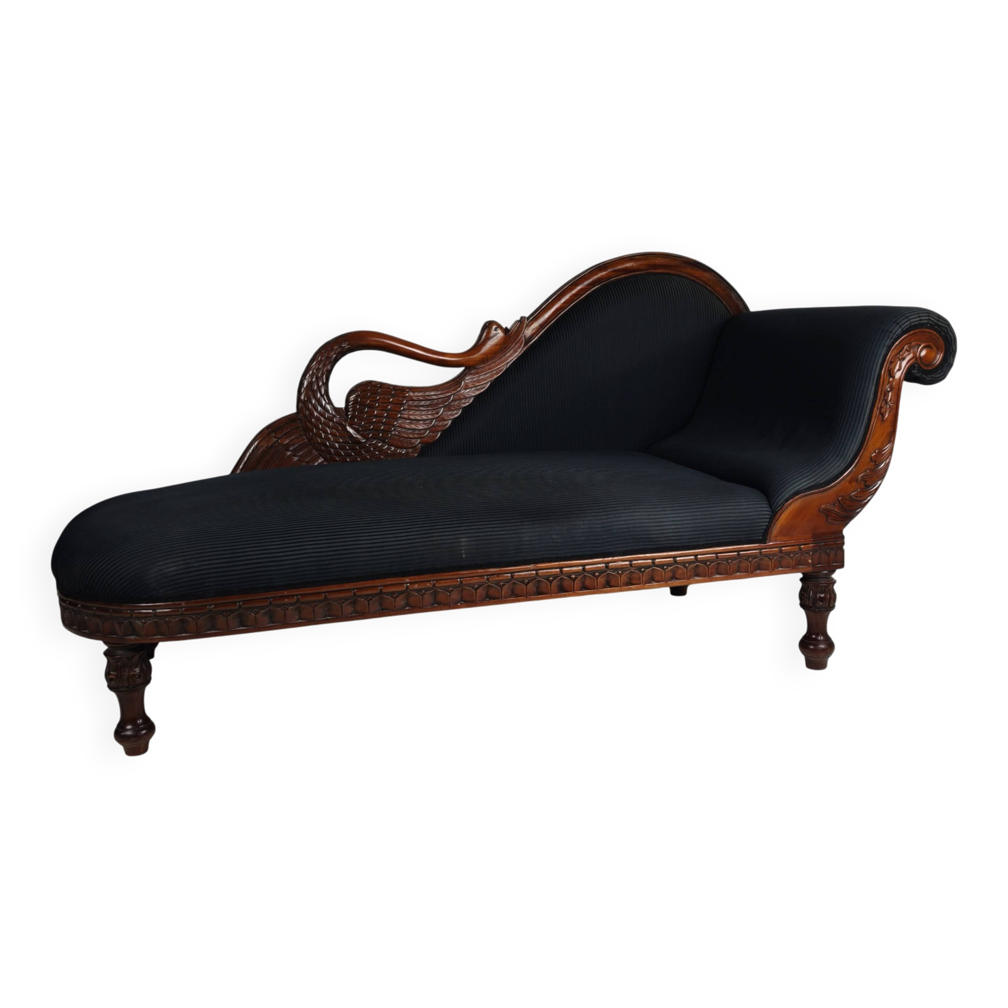 Carved Swan Chaise Longue, 20th Century
