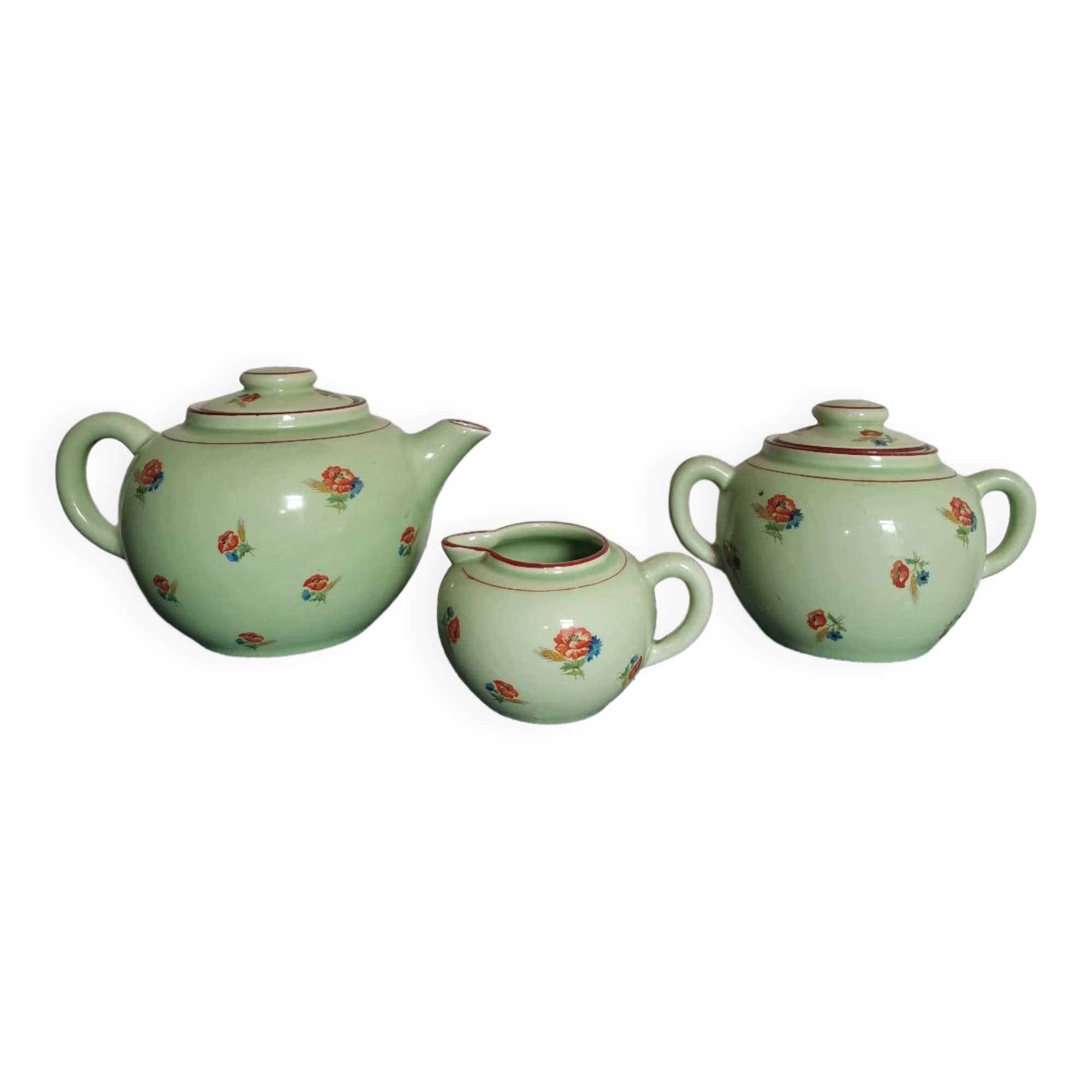Teapot, sugar bowl, milk jug Vert Salins