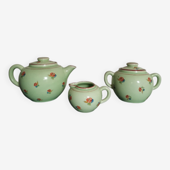 Teapot, sugar bowl, milk jug Vert Salins
